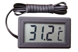 Цифровой термометр с выносным датчиком (черный)