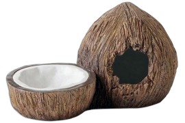 Поилка и укрытие в виде кокосов - Exo-Terra Cocount Hide & Water Dish - 21 x 12 x 12 см